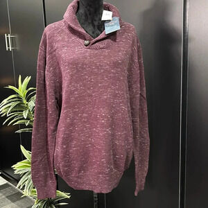 Weatherproof Vintage Knit v-neck collar pullover sweater burgundy 100% cotton